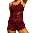 thumbnail image 1 of Elainilye Fashion Women's Tankini Swimsuits Split Swimsuit Sexy Casual Bikini Swimsuit Beachwear,Red, 1 of 9