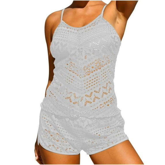 Elainilye Fashion Women's Tankini Swimsuits Split Swimsuit Sexy Casual Bikini Swimsuit Beachwear,White