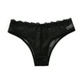 thumbnail image 1 of Elainilye Fashion Women's Thong Panties Lace Underwear Sexy Low Waist Underwear Briefs Panties Lingerie,Black, 1 of 3