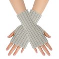 thumbnail image 1 of Elainilye Fashion Women's Winter Fingerless Gloves Woolen Gloves Straight Arm Sleeves Fake Sleeves Knitted Gloves Warm Gloves,Gray, 1 of 6