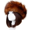 thumbnail image 1 of Elainilye Fashion Women's Winter Hat Hollow Top Imitation Fur Thickened Hat Warm Hat Ring Hood Cover Plush Brimless Hat,Brown, 1 of 3