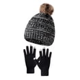 thumbnail image 1 of Elainilye Fashion Womens And Mens Winter Beanie Hat Gloves Sets Knit Thick Warm Thermal Sets,Gray, 1 of 2