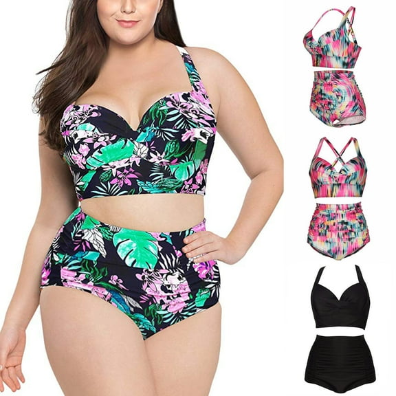 Elainilye Fashion Womens Bathing Suits Bikini Swimsuit Sexy Swimsuit Bandage Swimwear Color Matching Beachwear,Multi-color