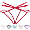 thumbnail image 1 of Elainilye Fashion Womens Bikini Underwear Sexy Thong Panties Sexy Lacy Underpants with Buttons for Controlling Length,Purple, 1 of 9