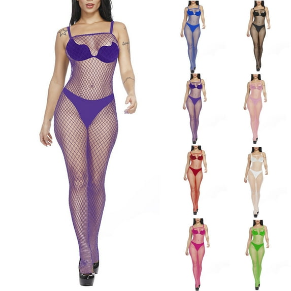 Elainilye Fashion Womens Bodysuit High Elasticity Hollow Iron Diamond Mesh Wrap Hip Dress Underwear,Green