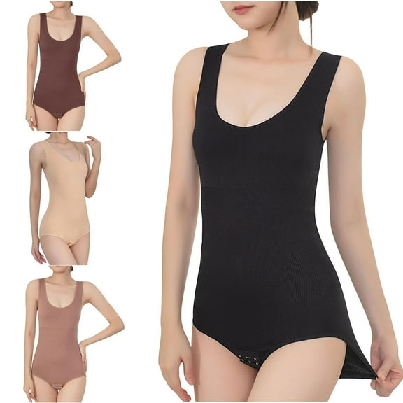 Elainilye Fashion Womens Bodysuit Tummy Control Butt Lifting Sling Underwear One-Piece Bodysuit Body Shaper,Brown