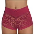 thumbnail image 1 of Elainilye Fashion Womens Boxers Sexy Seamless Underwear Boxer Shorts Breathable Lace Strapcross Underwear,Red, 1 of 6