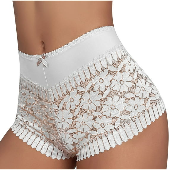 Elainilye Fashion Womens Boxers Sexy Seamless Underwear Boxer Shorts Breathable Lace Strapcross Underwear,White