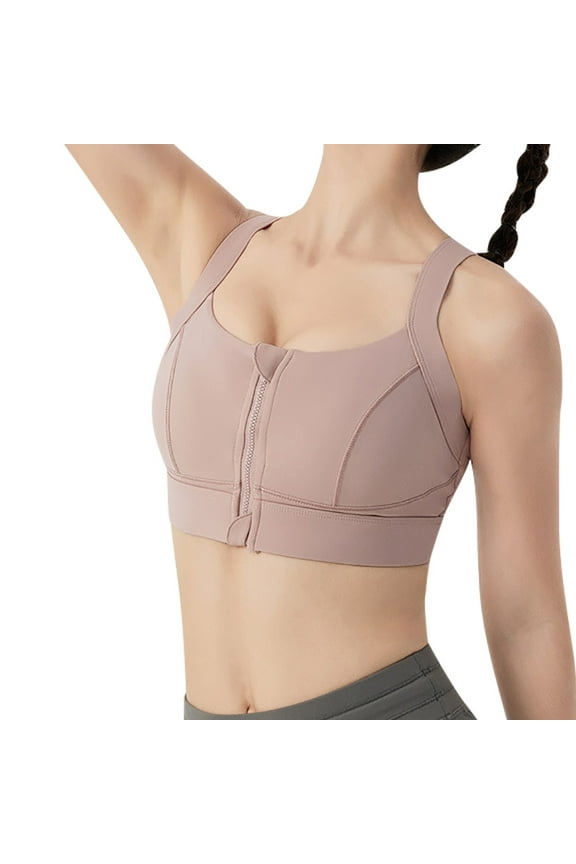 Fashion Womens Bra Fitness Shockproof Bra Solid Color Seamless Yoga Workout Bra Thermal Underwear Tops,Pink