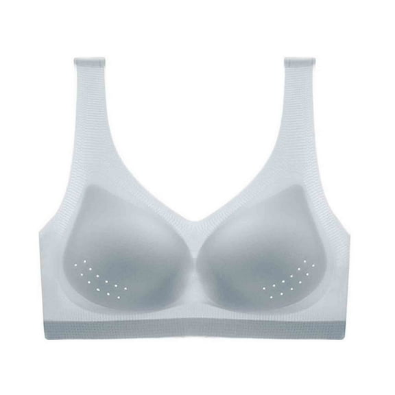 Elainilye Fashion Womens Bra Ice Silk Shaping Lifting Bra Traceless Non-Underwire Gathered Shaping Cup Underwire,Gray