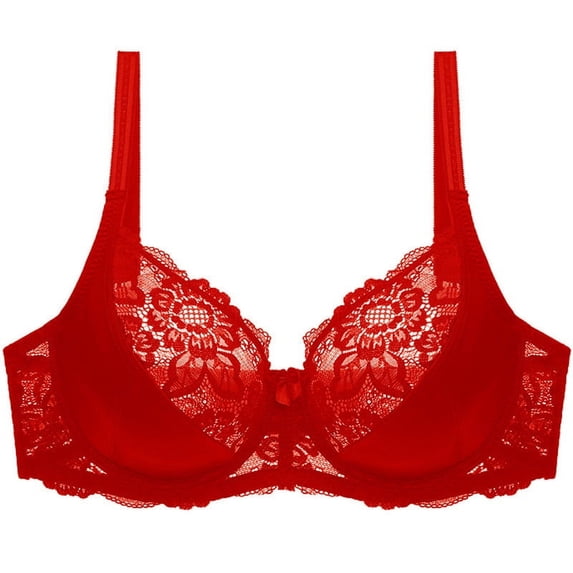 Elainilye Fashion Womens Bra Lace Plus Size Bra Gathered Shaping Cup Underwire Comfortable Breathable Wireless Bra