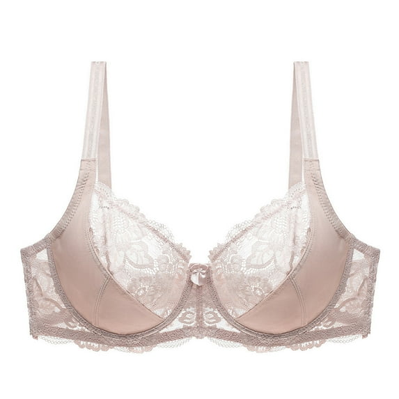 Elainilye Fashion Womens Bra Lace Plus Size Bra Gathered Shaping Cup Underwire Comfortable Breathable Wireless Bra