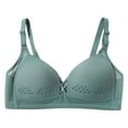 thumbnail image 1 of Elainilye Fashion Womens Bras Gathered Support Bra Wirefree Seamless Bra With Detachable Shoulder Straps Daily Bra,Green, 1 of 3