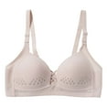 thumbnail image 1 of Elainilye Fashion Womens Bras Gathered Support Bra Wirefree Seamless Bra With Detachable Shoulder Straps Daily Bra,Pink, 1 of 3