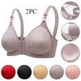 thumbnail image 1 of Elainilye Fashion Womens Bras No Underwire Full Support Bra 2 Pcs Oversized and Thin Underwear Ring Side Fold Breast Lift Bra,Pink, 1 of 4