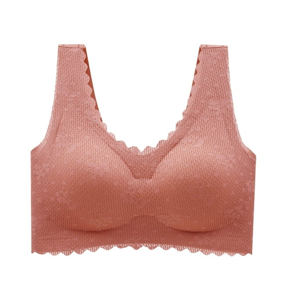 Elainilye Fashion Womens Bras No-Underwire Full Support Bra Wire Free Underwear Bra Everyday Underwear,Red