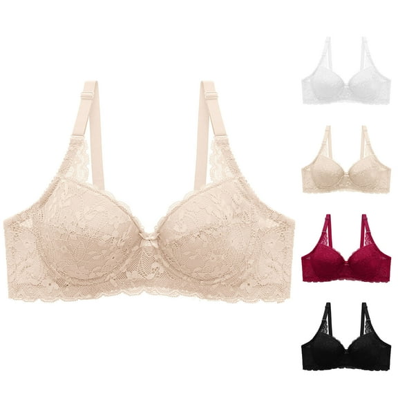 Elainilye Fashion Womens Bras No Underwire Full Support Traceless Plus Size Sports Bra Non-Slip Underwear Yoga Bra Everyday Bras,Beige