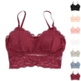 thumbnail image 1 of Elainilye Fashion Womens Bras No Underwire Full Support Underwear Lace Breathable Bra Underwear Padded Bras for Women,Pink, 1 of 4
