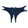 thumbnail image 1 of Elainilye Fashion Womens Crotchless Panties Set Sexy Transparent Underwear Sling Solid Color Thong Underwear,Blue, 1 of 3