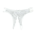 thumbnail image 1 of Elainilye Fashion Womens Crotchless Panties Set Sexy Transparent Underwear Sling Solid Color Thong Underwear,White, 1 of 5