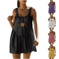 thumbnail image 1 of Elainilye Fashion Womens Dress Athletic Dress Cut Out Loose Strap Round Neck Dress Sundresses for Women,Purple, 1 of 8