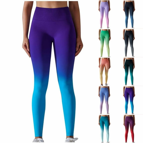 Elainilye Fashion Womens Leggings High Waisted Stretch Yoga Leggings Fitness Running Pants Full Length Athletic Pants Yoga Pants,Yellow