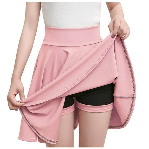 Elainilye Fashion Womens Mini Skirt With Shorts High Waist Mini Pencil Skirt Hip Slim Short Skirt,Pink