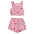 thumbnail image 1 of Elainilye Fashion Womens PJ Set Dairy Milk Print Sleeveless Vest Shorts Sets Home Wear 2 Piece Pajamas Set Sleepwear,Pink, 1 of 7