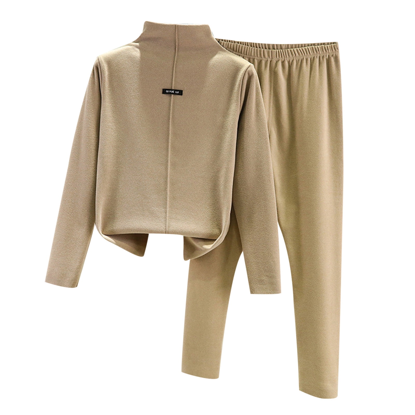 Elainilye Fashion Womens PJ Set Winter Bottomed Doublesided Fleece Self Heating Loungewear