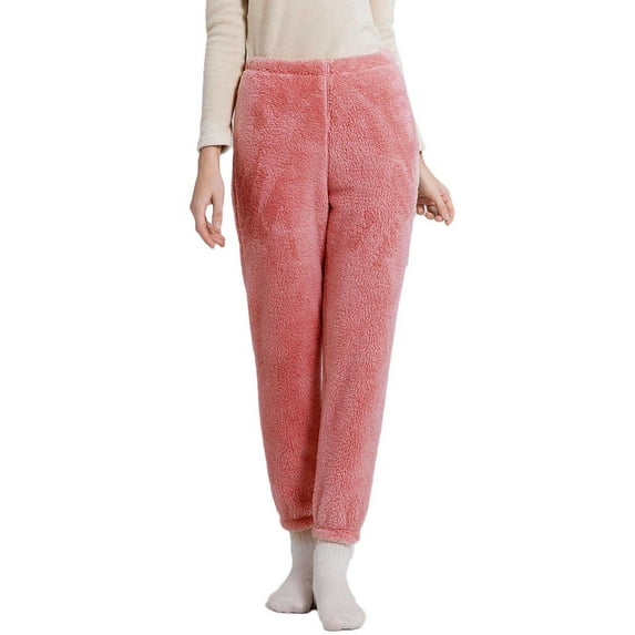 Elainilye Fashion Womens Pajama Pants Cute Pajama Pants Flannel Pajamas Warm Homewear Sleepwear Graffiti Pants,Pink