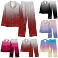 thumbnail image 1 of Elainilye Fashion Womens Pajama Sets Gradient Print Casual Long Sleeve Shirt and Full Length Pants Pajamas Suit,Multi-color, 1 of 3