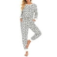 thumbnail image 1 of Elainilye Fashion Womens Pajama Sets Long-sleeved Pullover Tops And Pants Suit Casual Two Piece Pajamas Set,White, 1 of 6