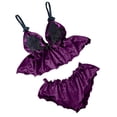 thumbnail image 1 of Elainilye Fashion Womens Pajama Sets V-Neck Lace Stain Pajamas Camisole Pajamas Bowknot Shorts Set Sleepwear Homewear,Purple, 1 of 6