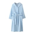 thumbnail image 1 of Elainilye Fashion Womens Pajamas Robe Bathrobe Lengthening Flannel Nightgown Couple Style For Men And Women Pajamas,Blue, 1 of 3