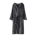 thumbnail image 1 of Elainilye Fashion Womens Pajamas Robe Bathrobe Lengthening Flannel Nightgown Couple Style For Men And Women Pajamas,Gray, 1 of 3