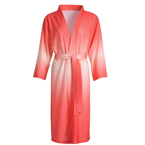 Elainilye Fashion Womens Robes Lightweight Robes Bathrobe Plus Size Pajamas Long Sleepwear Pocket Nightgown With Belts,Red