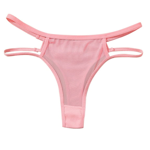 Elainilye Fashion Womens Seamless Underwear Sexy Sreathable Mesh Thong Low Waisted Triangular Underwear,Pink