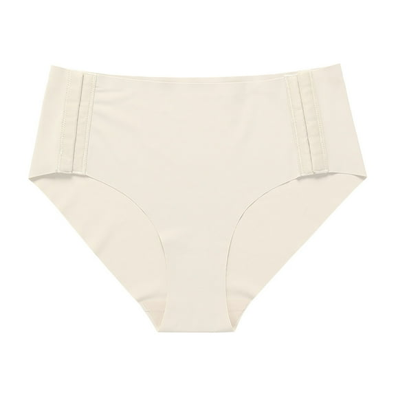 Elainilye Fashion Womens Seamless Underwear Summer No Show Panties for Women Yoga Silk Sports Quick-drying Elastic Briefs Panties,Beige