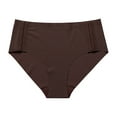 thumbnail image 1 of Elainilye Fashion Womens Seamless Underwear Summer No Show Panties for Women Yoga Silk Sports Quick-drying Elastic Briefs Panties,Brown, 1 of 3