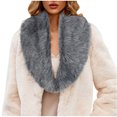 thumbnail image 1 of Elainilye Fashion Womens Shawl Wrap Elegant Bridal Wedding Faux Fur Long Shawl Stole Wrap Open Front Scarf Cape,Gray, 1 of 5