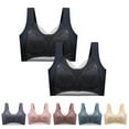 thumbnail image 1 of Elainilye Fashion Womens Sports Bras Multipack Lace Gathered Bra Plus Size Sports Bra Underwear Yoga Bra Everyday Bras,Pink, 1 of 5