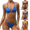 thumbnail image 1 of Elainilye Fashion Womens Swimsuit Two Piece Bathing Suit New Sexy Swimsuit Beachwear Printed Bikini Swimsuit Set Swimwear,Blue, 1 of 9
