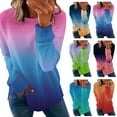 thumbnail image 1 of Elainilye Fashion Womens Tops Gradient Print Loose T-shirt Long Sleeves Blouse Round Neck Casual Tops Sweatshirt Hoodies,Blue, 1 of 8