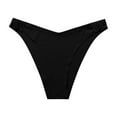 thumbnail image 1 of Elainilye Fashion Womens Underwear Seamless Summer No Show Underwear Yoga Silk Sports Quick-drying Elastic Briefs Thong Panties,Black, 1 of 3