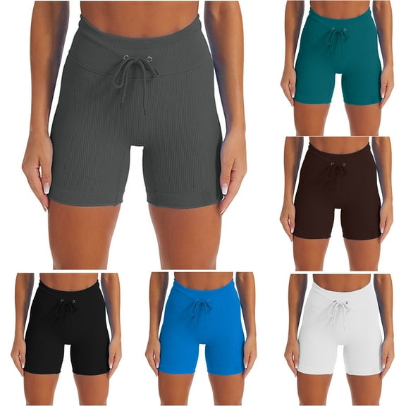 Elainilye Fashion Womens Workout Athletic Shorts Yoga Shorts Sports Pants Running Gym Shorts Full Length Activewear Shorts,Blue