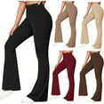 thumbnail image 1 of Elainilye Fashion Womens Workout Pants Flare High Waist Yoga Pants Knitted Sports Pants Homewear Casual Long Pants,Red, 1 of 6