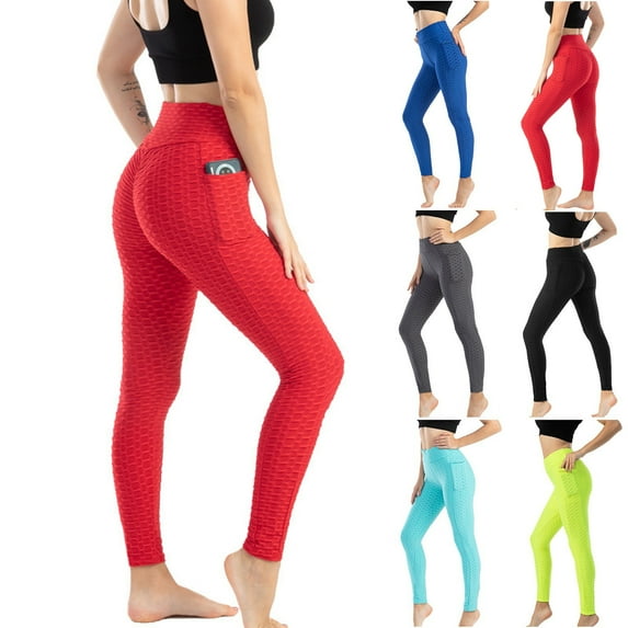 Elainilye Fashion Womens Workout Pants Stretch Yoga Leggings Fitness Running Gym Athletic Full Length Gym Leggings Pants,Black