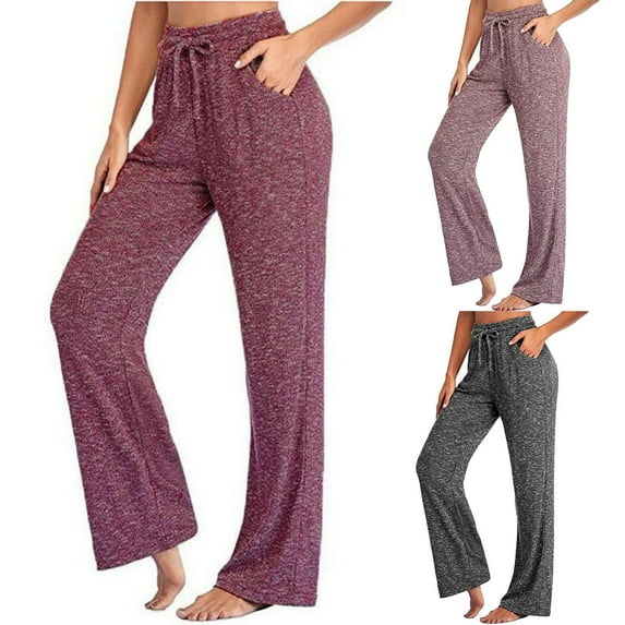 Elainilye Fashion Womens Yoga Pants Casual Wide Leg Pants Quick-Drying Trousers Workout Pants Gym Leggings Loungewear,Gray