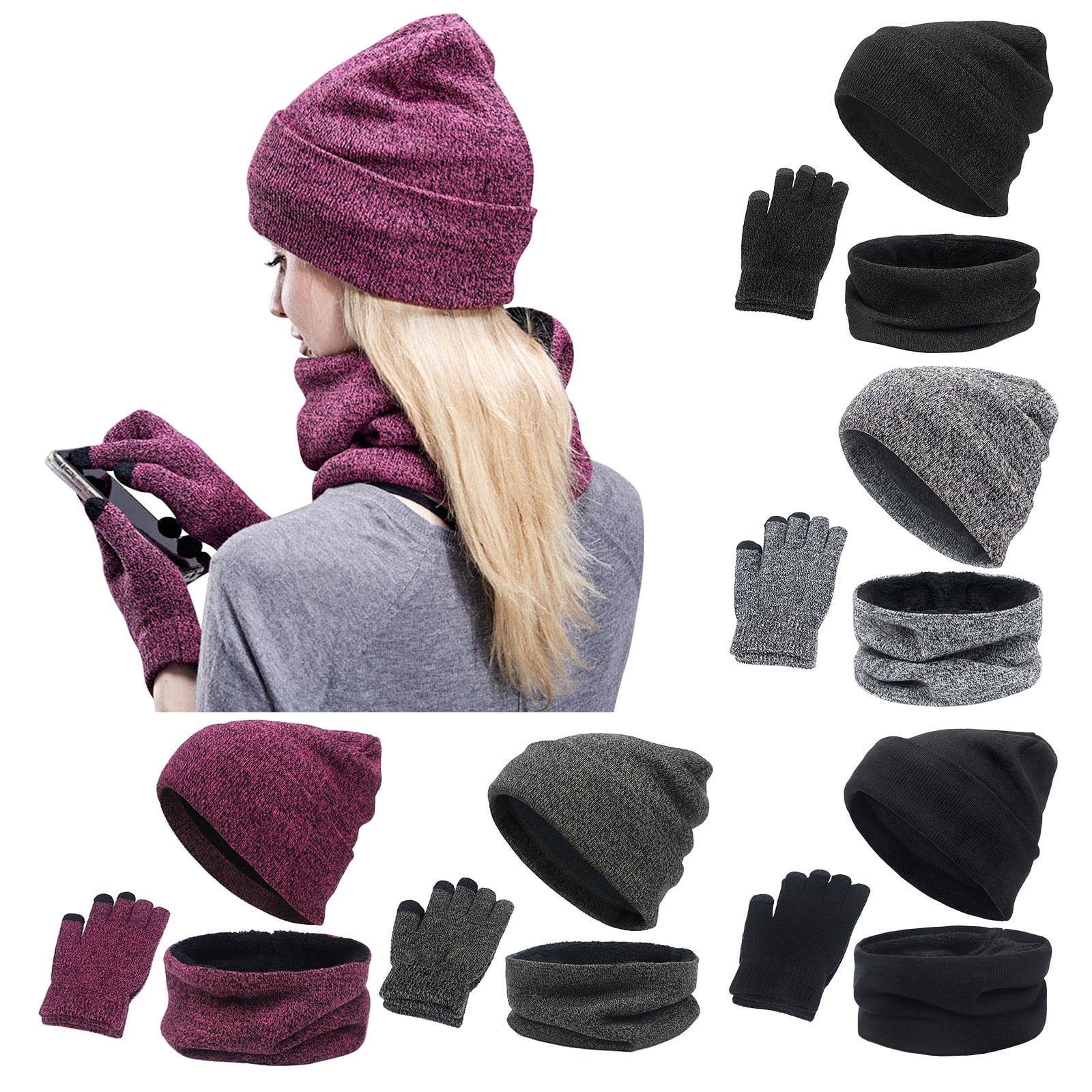 Pink Gabby Knitted Hat And Gloves Winter Set main image 0