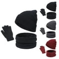 thumbnail image 1 of Elainilye Fashion Womens and Mens Knitted Hat Scarf Glove Set Winter Beanie Hat Knit Thick Warm Thermal 4 Piece Sets,Red, 1 of 7